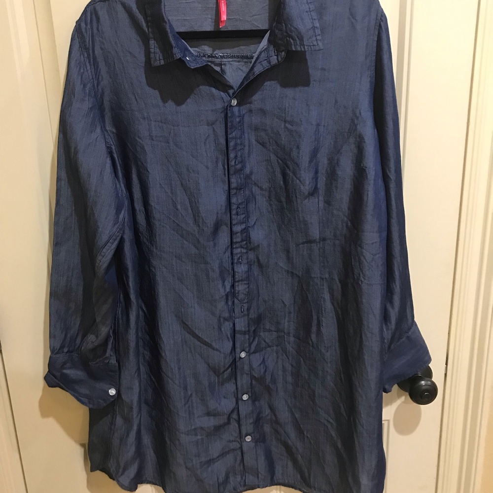 Ruby Ribbon Denim Tunic